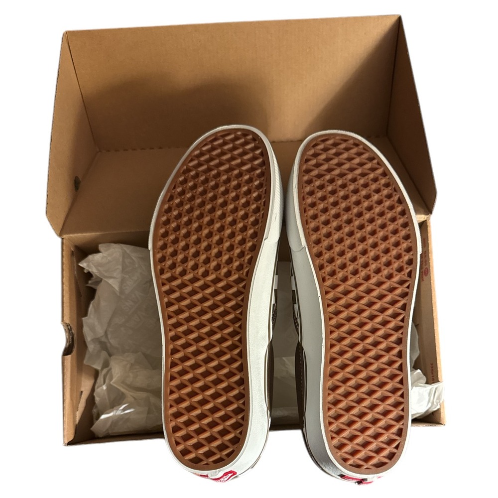 Vans Classic Slip-On Checkerboard Brown White Platform Shoe Men 10.5 Women 12 - Picture 4 of 7